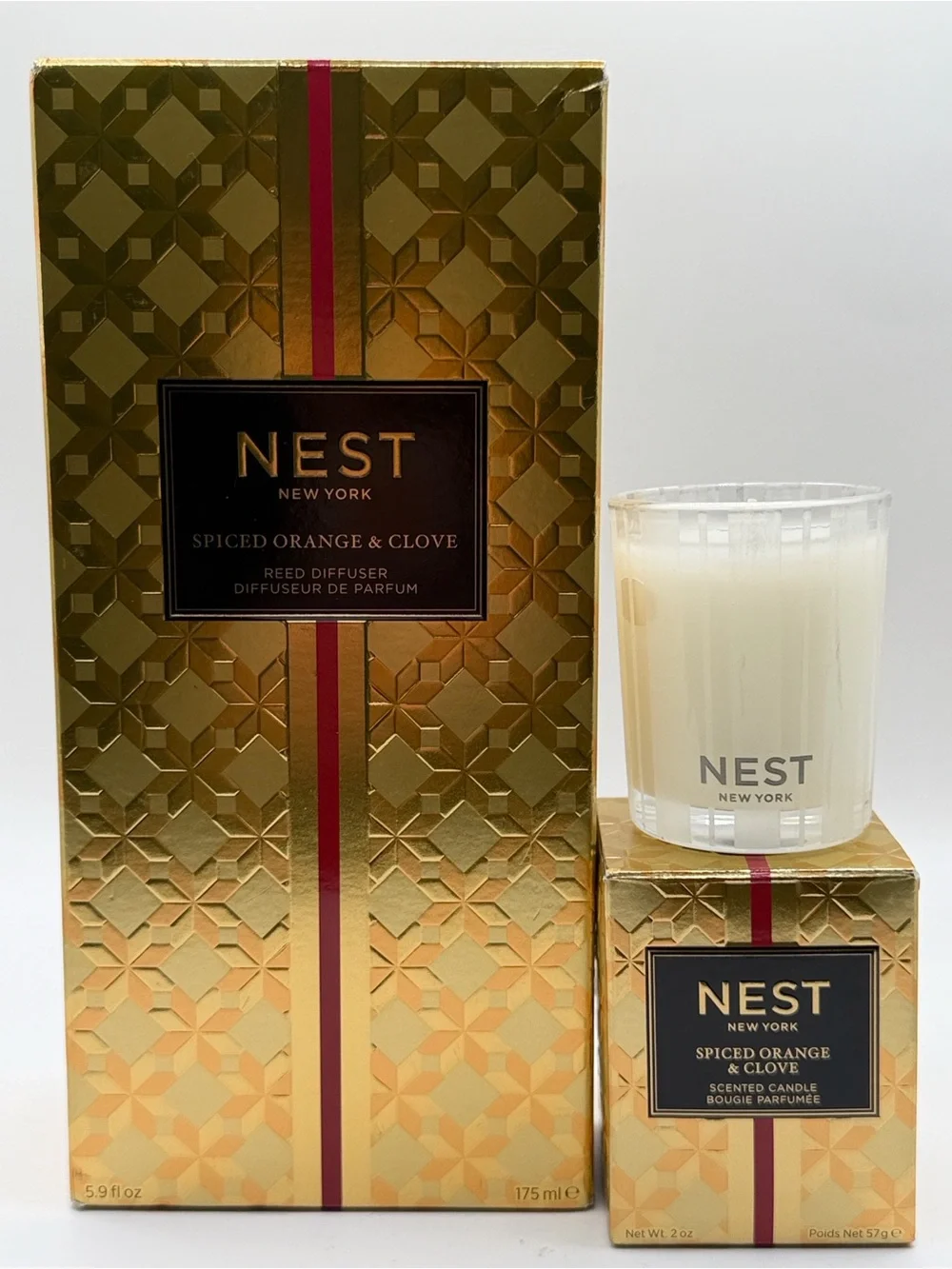 NEST NEW YORK BUNDLE! Spiced Orange+Clove Diffuser+Votive Candle F/S NEW IN BOX!